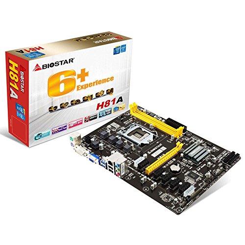 BIOSTAR H81A LGA 1150 Intel H81 6GPU Mining Motherboard CryptoCurrency